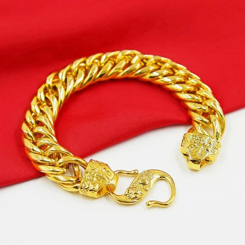 Natural 18 K Gold Color Twists Bracelet for Women