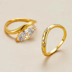 Bxiny 2CT Marquise All Moissanite Ring Set S925