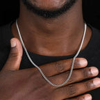 3mm Men's Cuban Chain Necklace Simple Stainless Steel