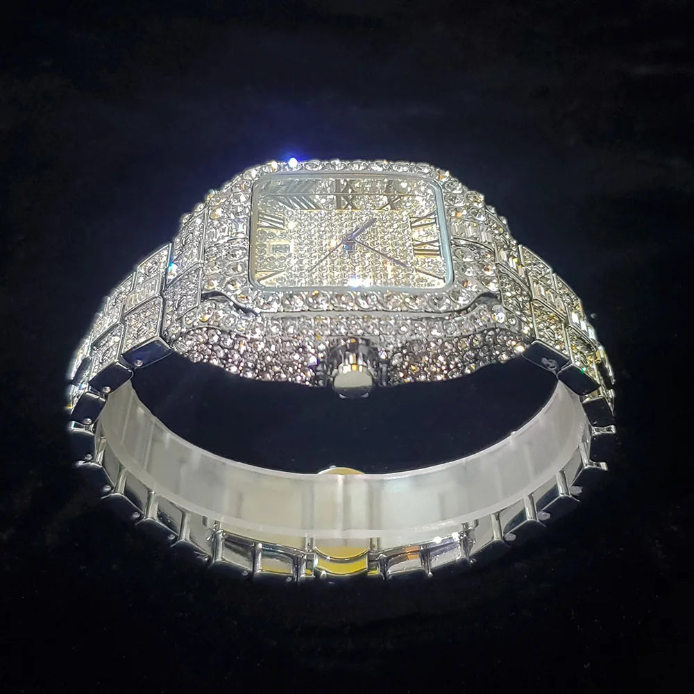 Luxury Diamond Watch for Men Hip Hop Style Bling Bling