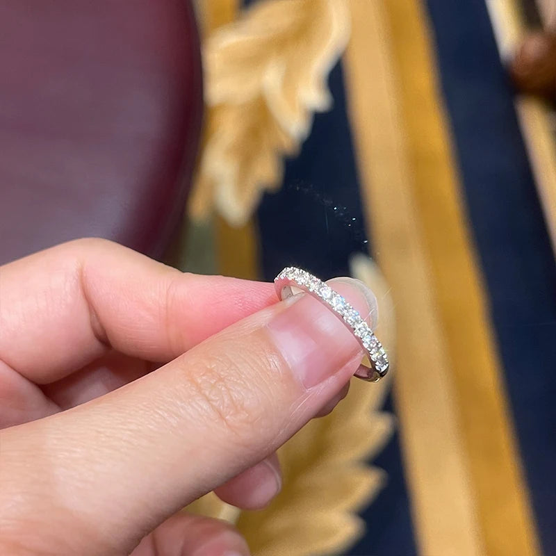 Lnngy 8mm 2ct Round Cut Moissanite Ring Set With