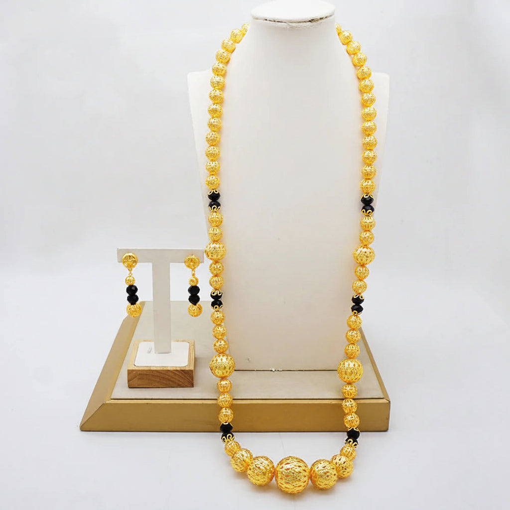 2024 Dubai Gold Color Jewelry Set Layered Necklace Big