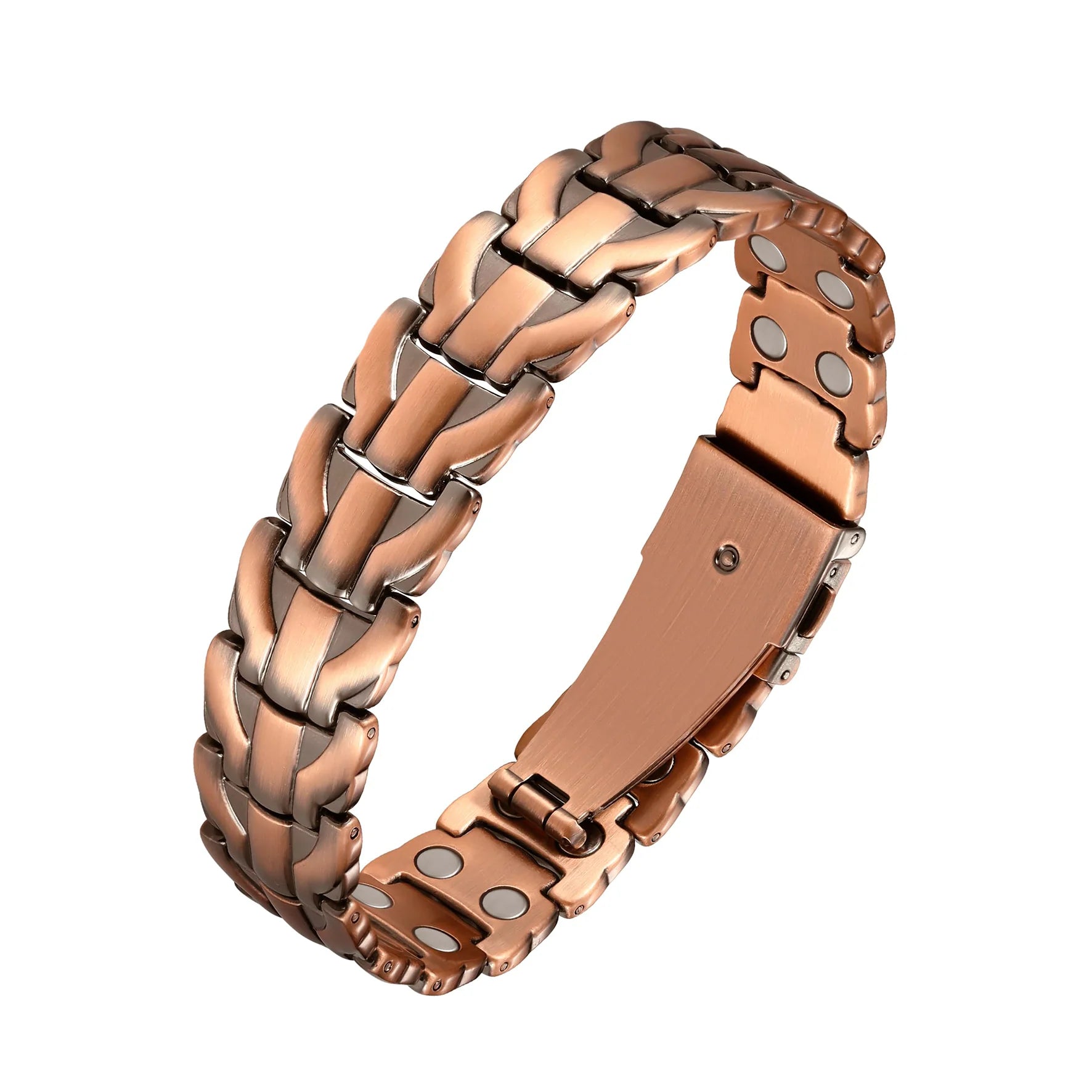 Premium Copper Bracelet for Men  Health with Grid - Copper Snake / United States
