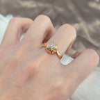 Real 18k Gold Diamond Ring for Women To Join Party