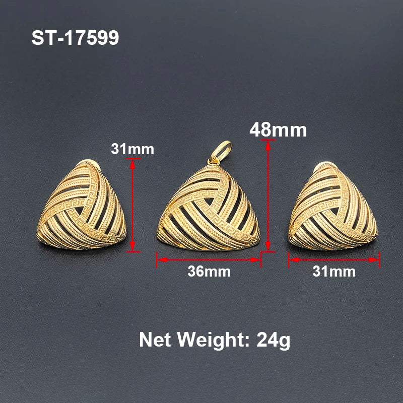 Italian Necklace Earrings Exquisite Gold Plated