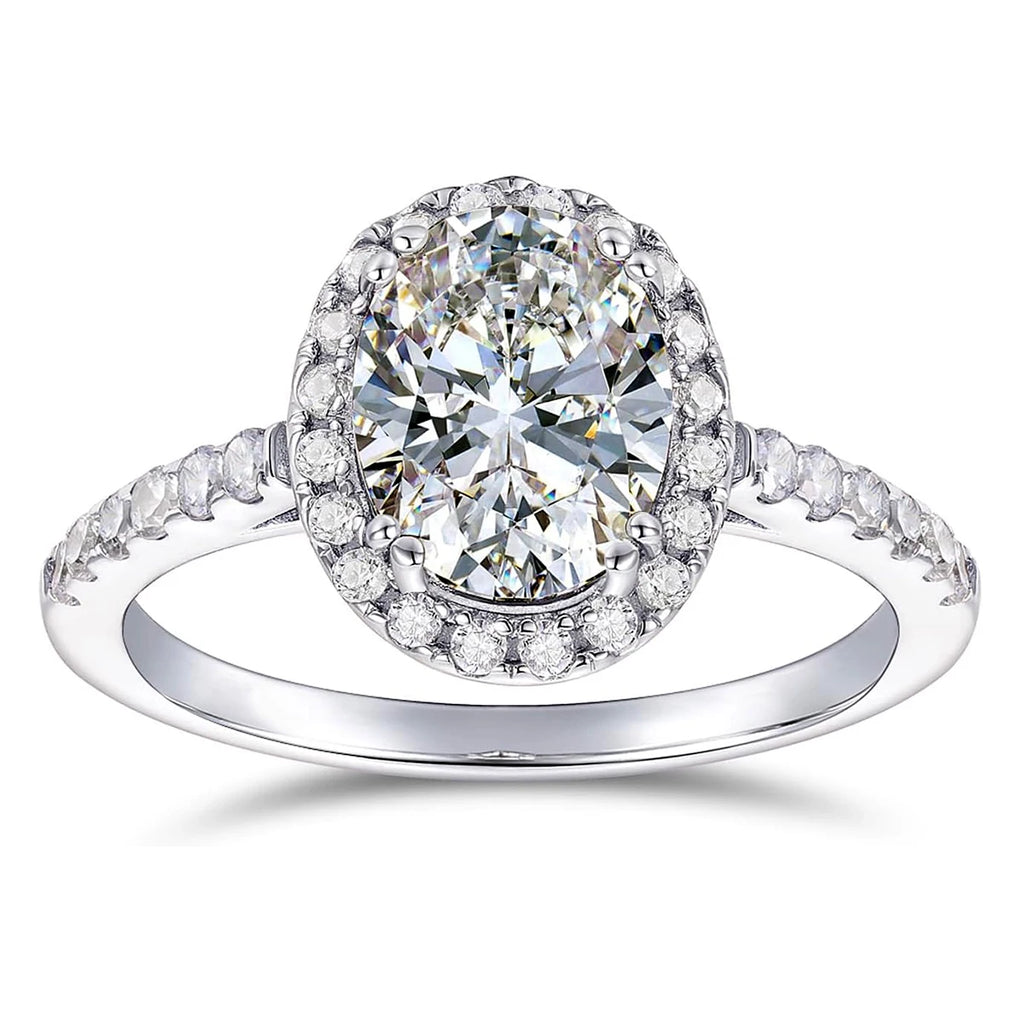 Firering 100% Real Oval Moissanite Ring 1-2ct.