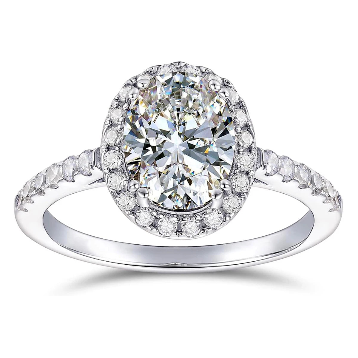 Firering 100% Real Oval Moissanite Ring 1-2ct.