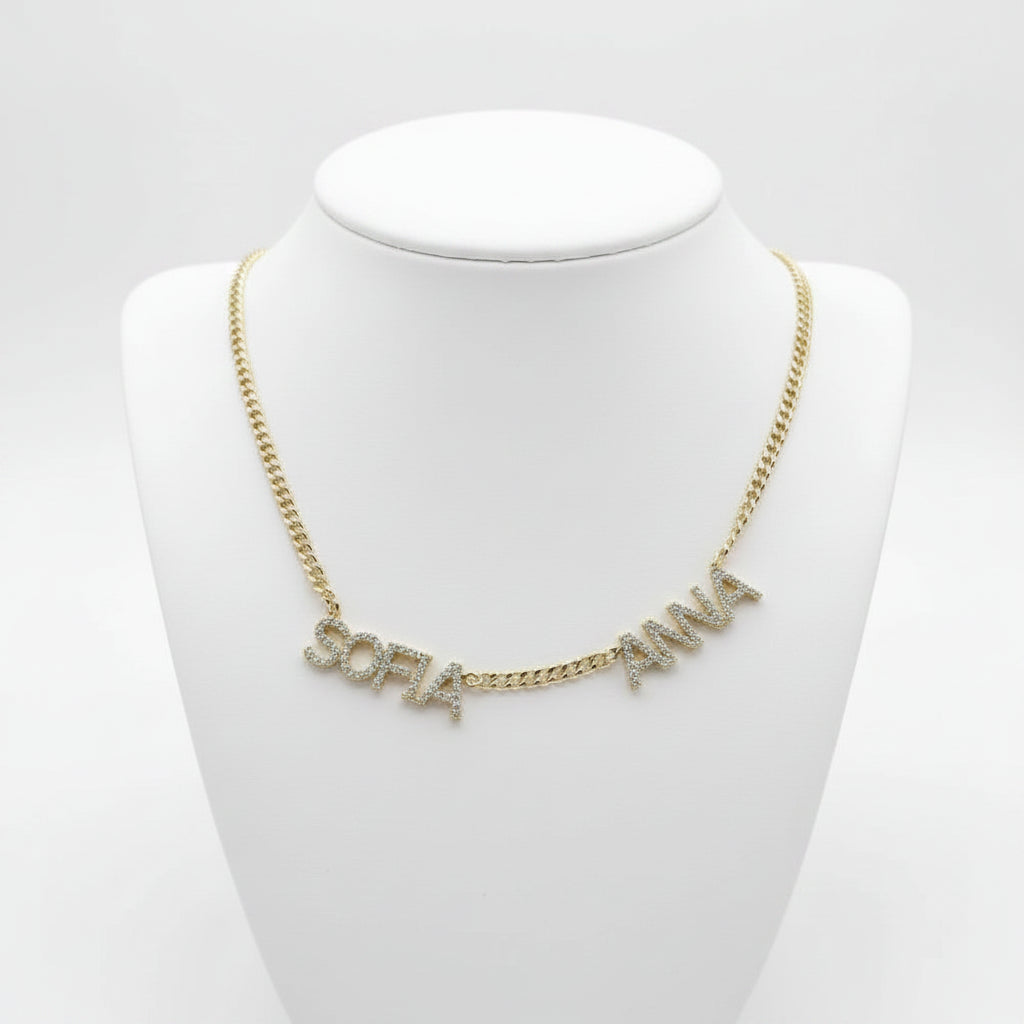 DOREMI 6MM/9MM Cz Names Necklace Jewelry Cuban Chain