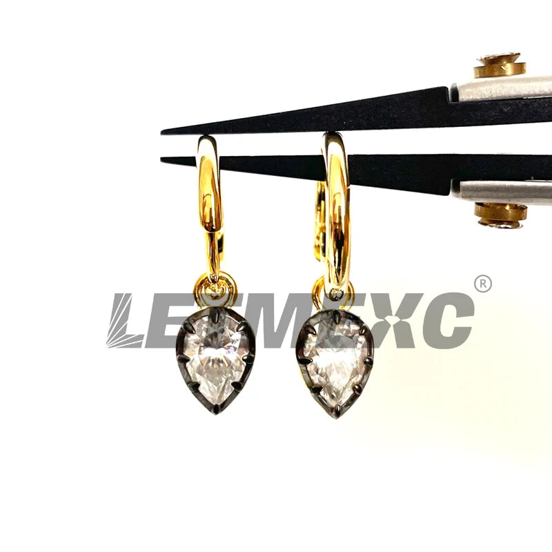 Letmexc Gypsy Style Pear Shape Moissanite 1 Carat