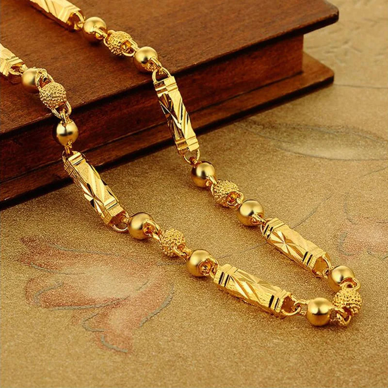 Men's Electroplated 18K Gold Necklace Hexagonal Buddha