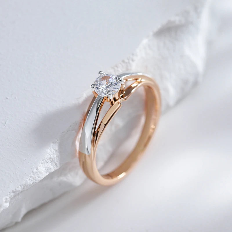 Wbmqda 3Pcs 585 Rose Gold Silver Color Mix Geometr.