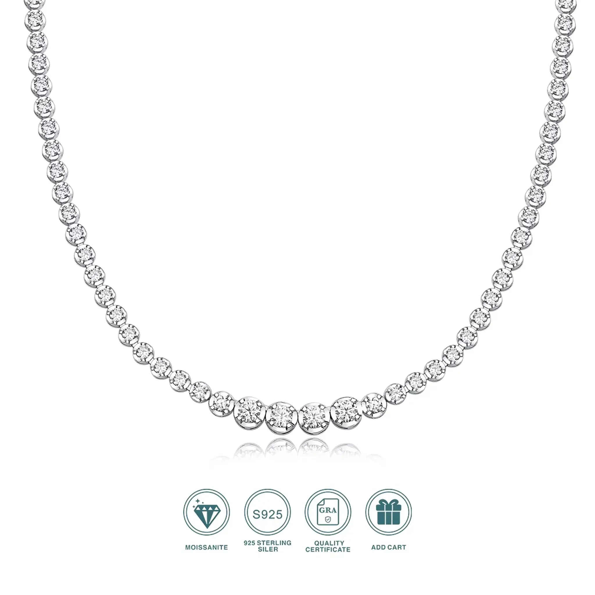 Lyee Cyee 925 silver moissanite necklace 4mm casua