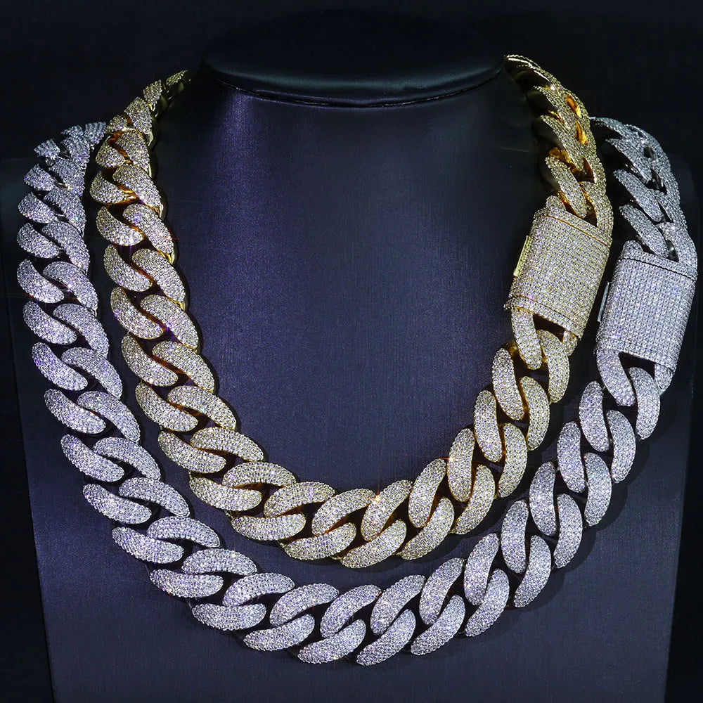 Bling Zircon Cuban Link Chain for Men Iced out.