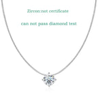 Smyoue 0.5-2CT D Color Certified Moissanite Necklace - zircon not Cert / 0.5CT, zircon not Cert / 1CT, zircon not Cert / 2CT