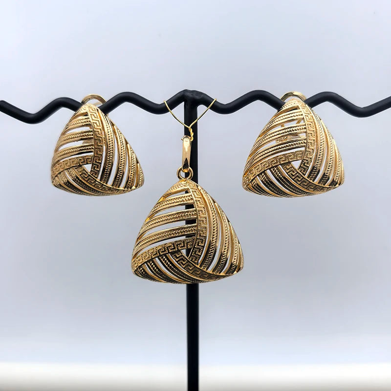 Italian Necklace Earrings Exquisite Gold Plated