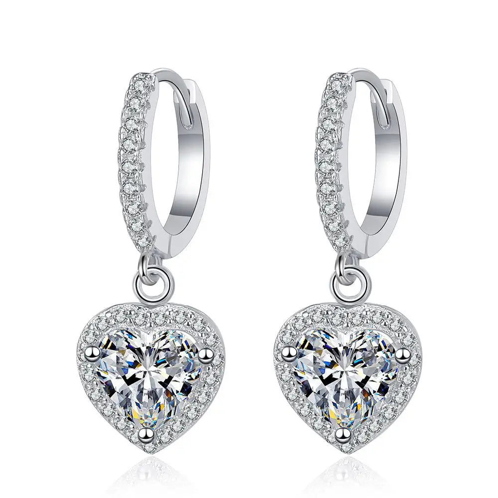1carat Waterdrop Moissanite Hoop Earrings for