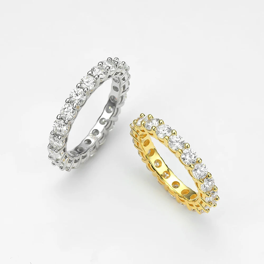 EWYA Luxury 2.2cttw 3mm Moissanite Full Enternity