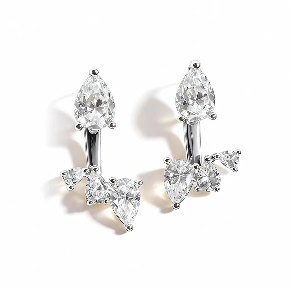 Tfglbu Water Drop D Moissanite Earrings for Women