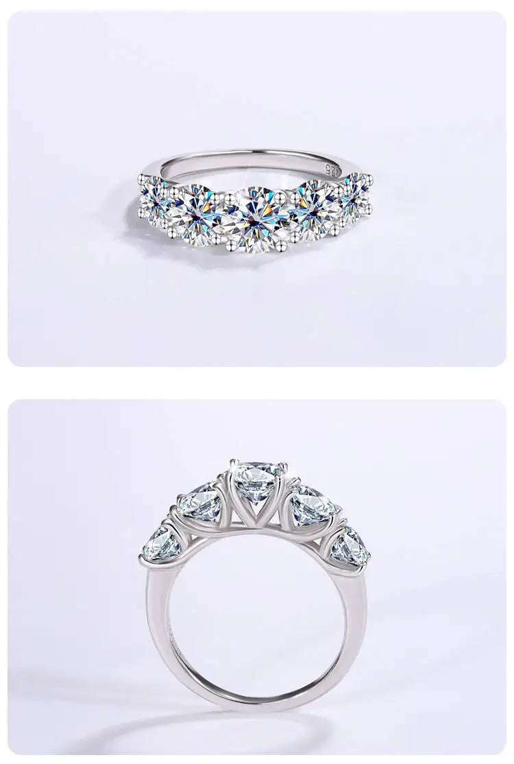 TY 3.6carat D Color Real Moissanite Ring For Women