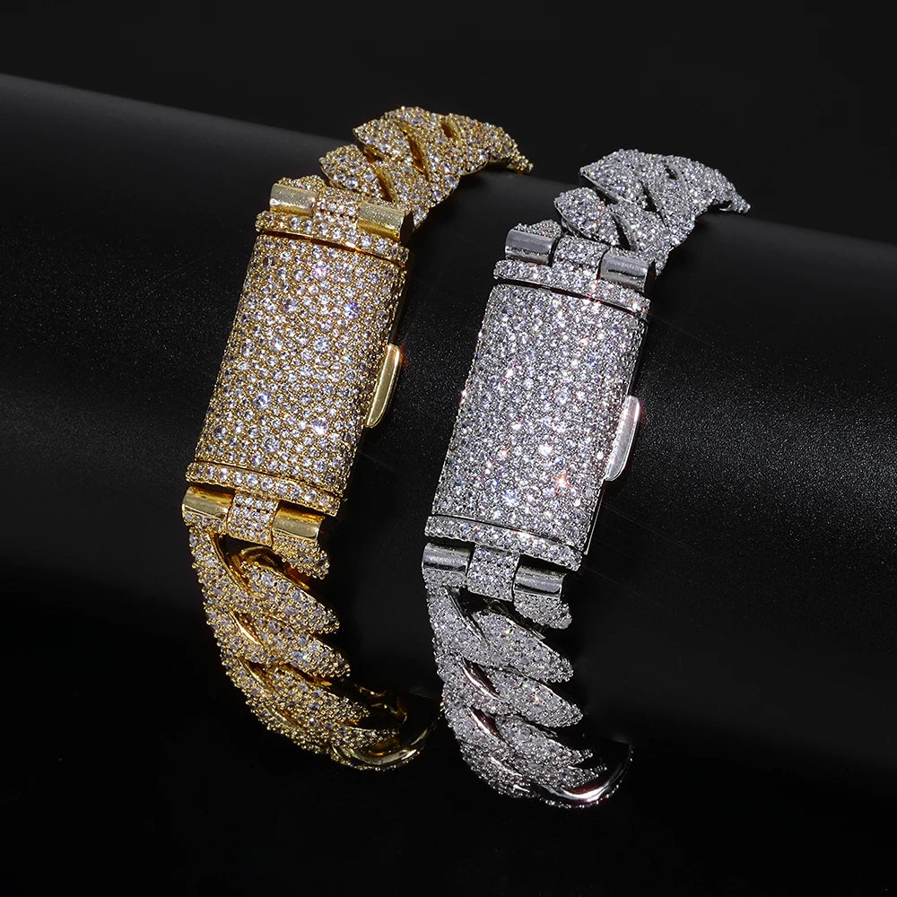 Eskeem New 14mm Irregular Cubic Zirconia Cuban