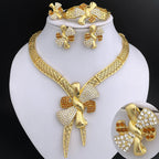 Italien 18 Karat vergoldetes Damenschmuckset Klassisch