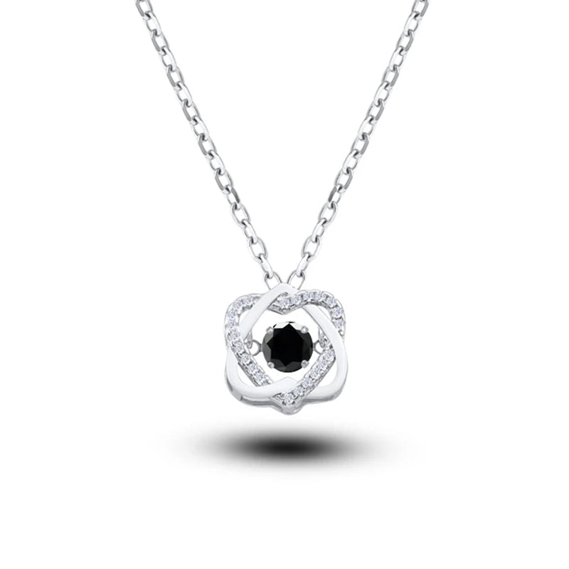 0.5ct GRA Moissanite Necklace for Women Sparkling - black / China Mainland