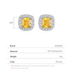 MODIAN Yellow Sparkling Cubic Zirconia Platinum Plated