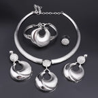 Dubai Jewelry Set For Women Silver Plated Luxury