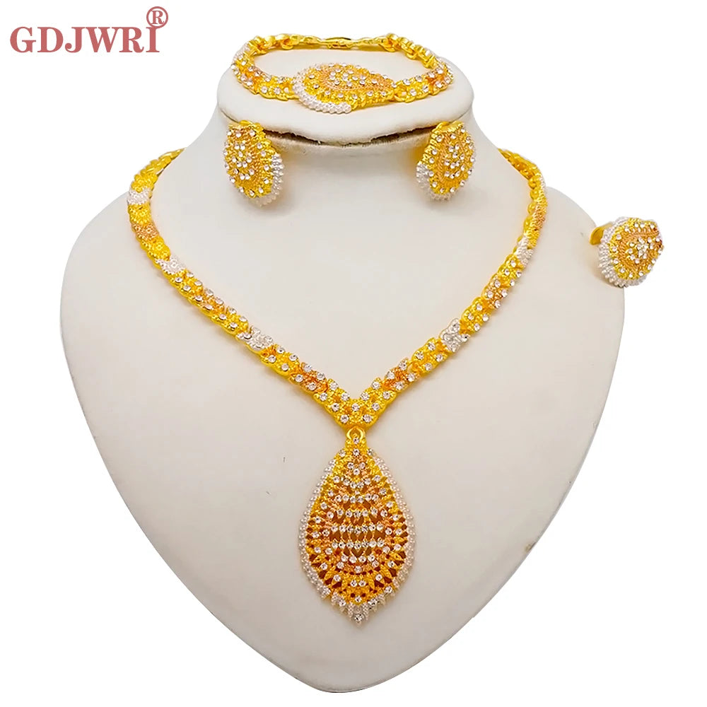 Dubai Women Gold Color Jewelry Sets African Wedding - BJ898-1-I4