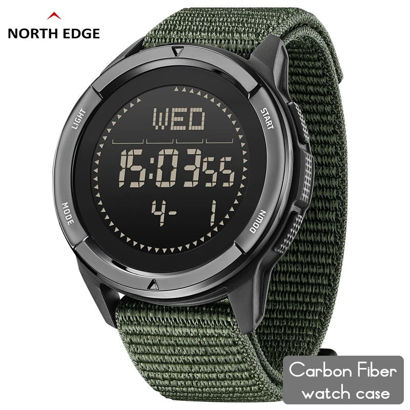 NORTH EDGE ALPS Men's Digital Carbon fiber Watch Shock