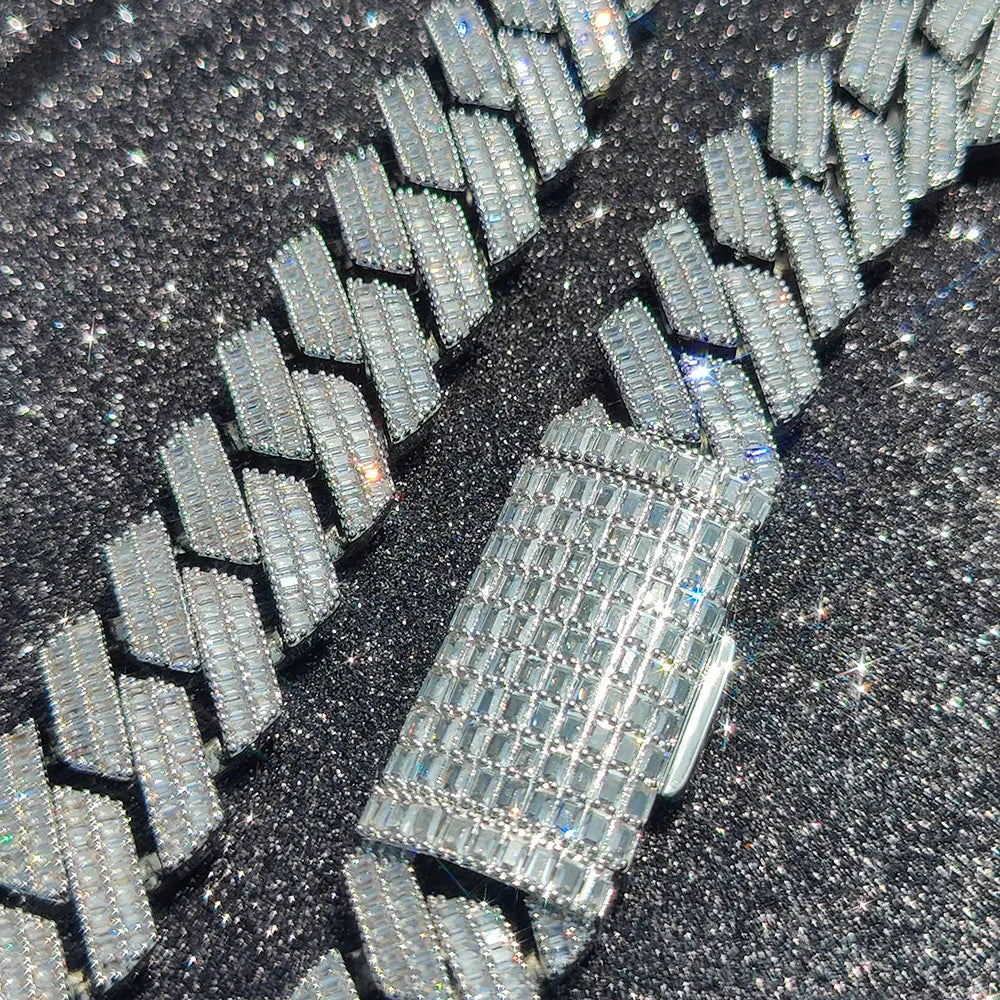 Hip Hop Two Stone 20mm Heavy Choker Necklace 2