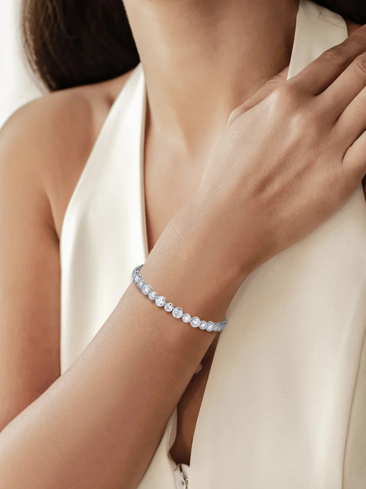 HFE 4.5mm Round Moissanite Tennis Bracelet S925