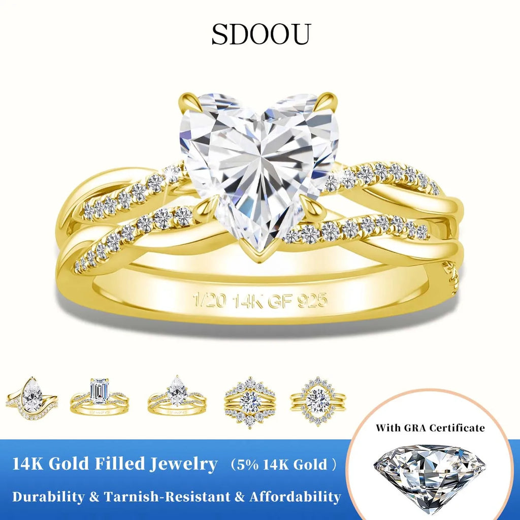 Sdoou Luxury 2pcs 14K Gold Filled Twisted Double