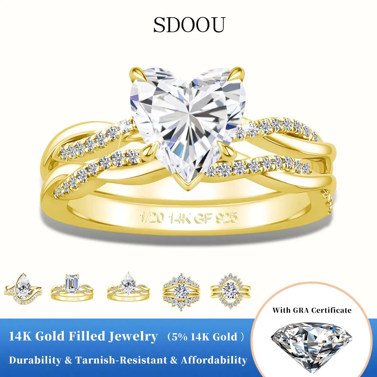 Sdoou Luxury 2pcs 14K Gold Filled Twisted Double