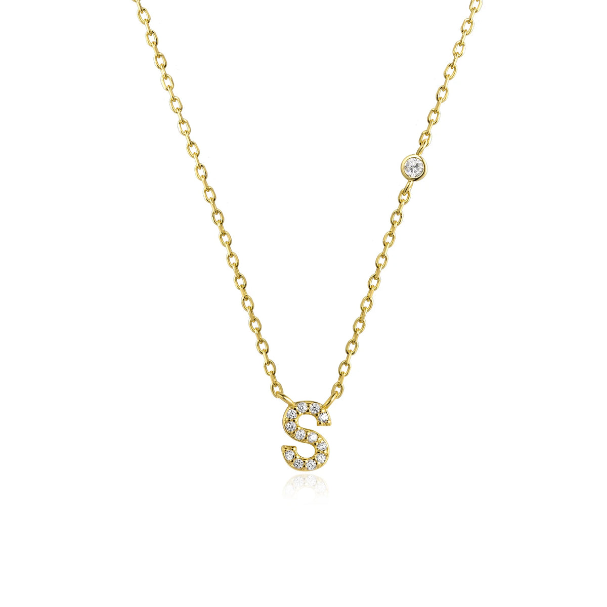 ANDYWEN 925 Sterling Silver Gold Small 26 Letters A- Z - Gold S