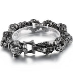 Punk Leopard Head Man Bracelet for Men Stainless Steel - Vintage Black / 24cm, Vintage Black / 21cm