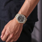 Luxury Classic Golden Men's Steel Strap Roman Scale