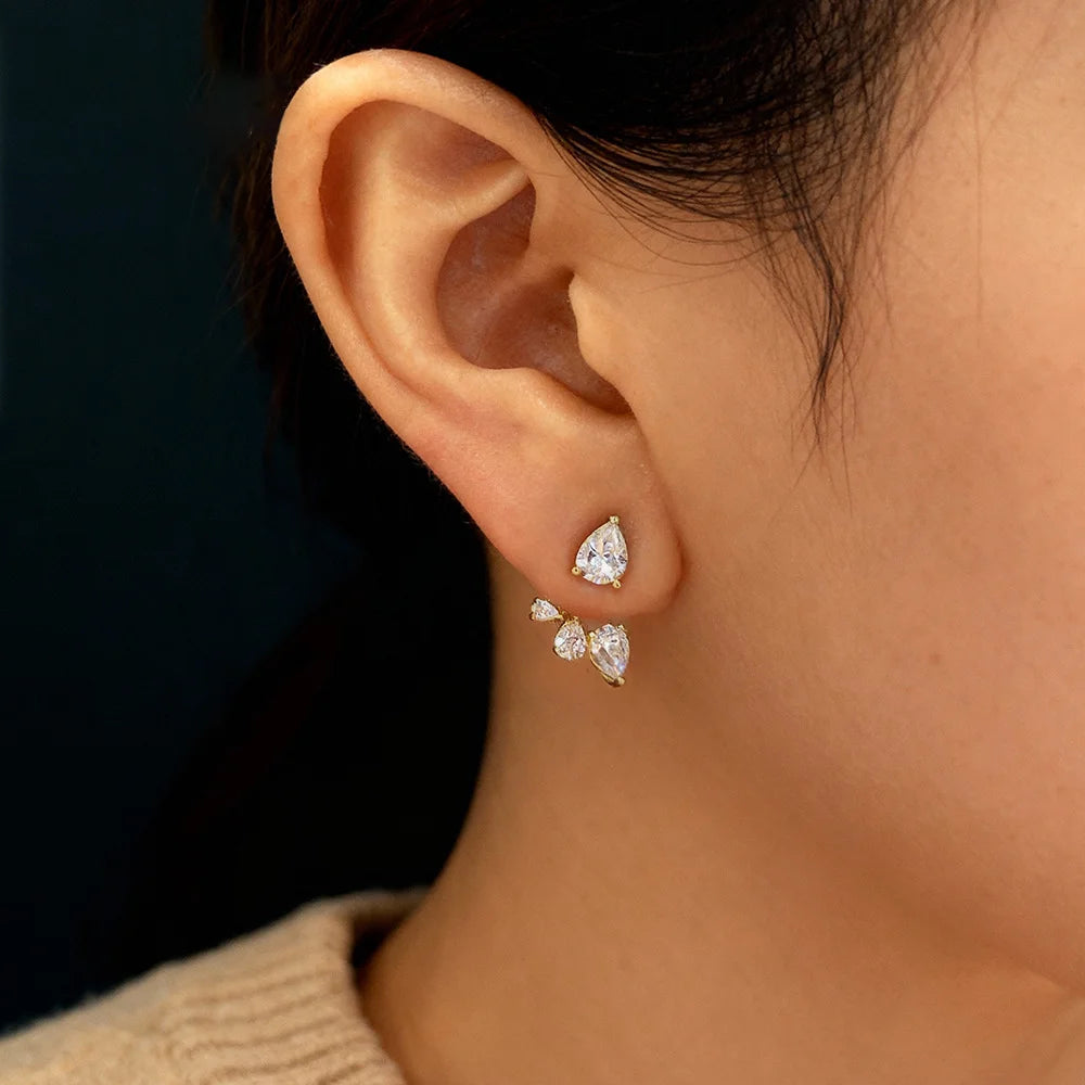Tfglbu Water Drop D Moissanite Earrings for Women