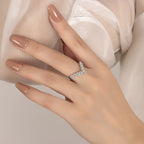 PERFANY 3mm All Moissanite Ring for Women S925 Pure