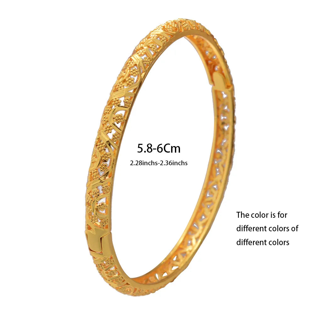Bracelets Dubai Gold Color Bangles For Women Men Girls
