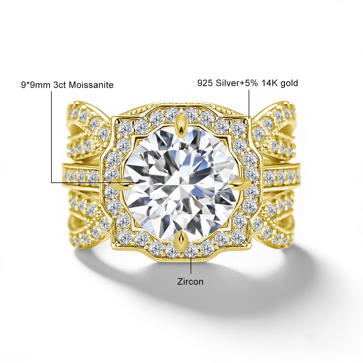 Sdoou Luxury 2pcs 14K Gold Filled Twisted Double