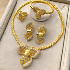 Godki Luxus-Prinzessin 4-teiliges Blumen-Afrikaschmuck-Set