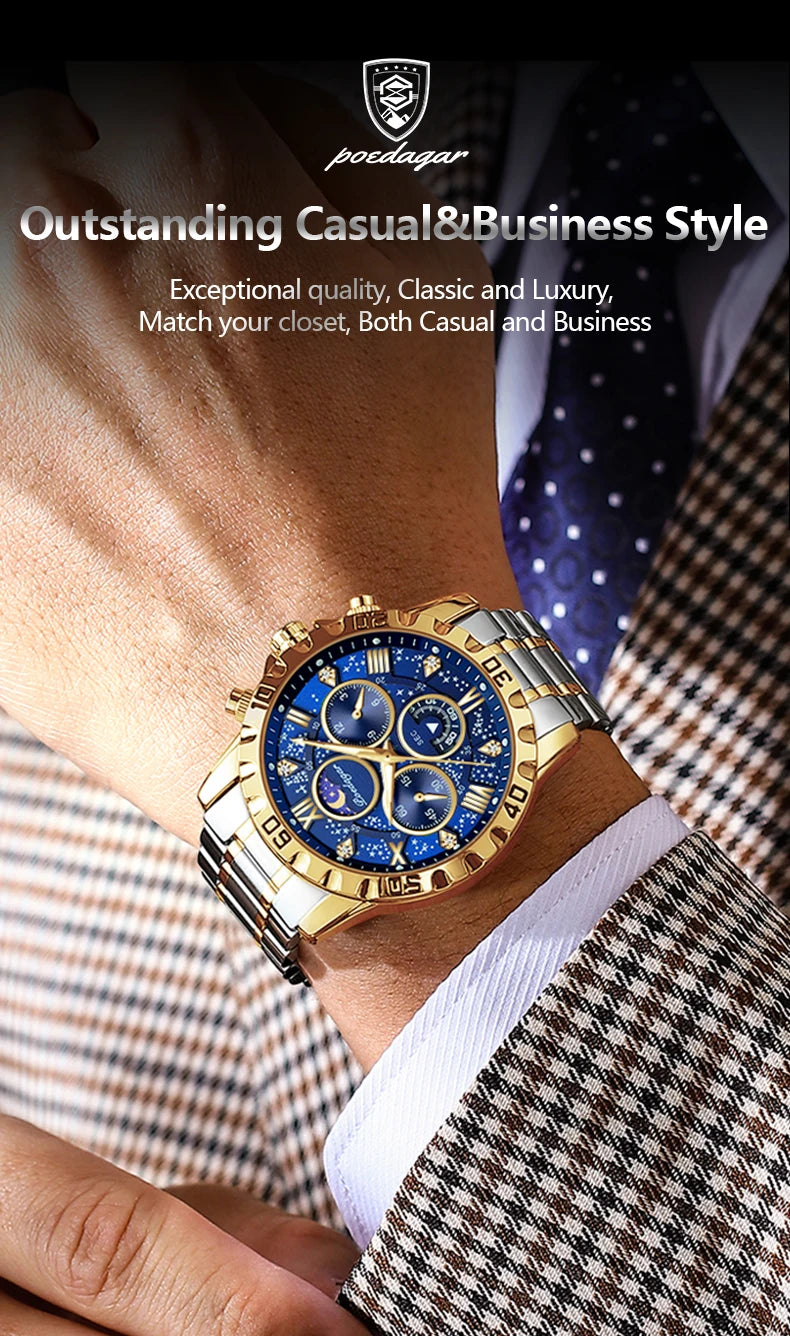 Poedagar Luxury Man Watch Waterproof Luminous.