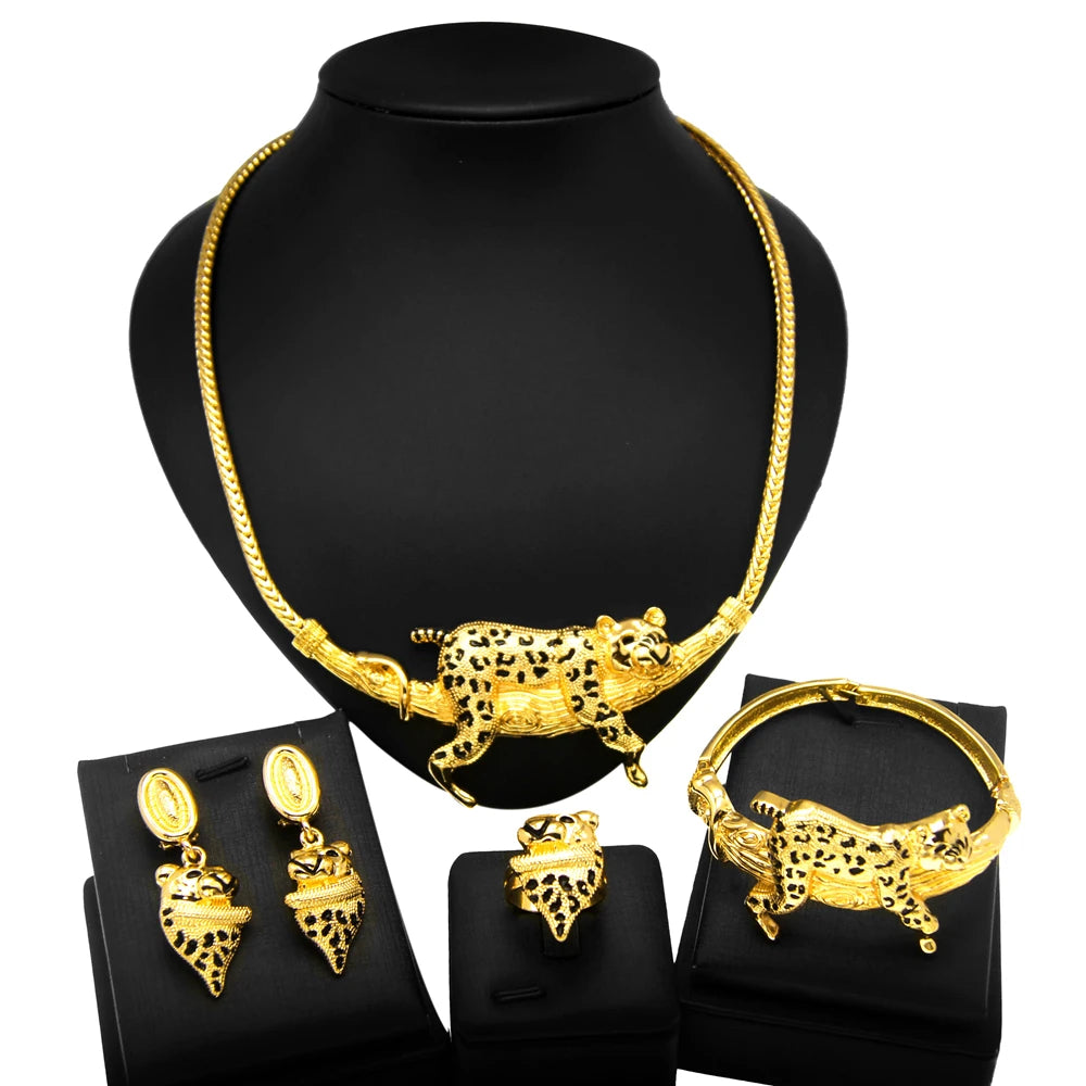 Dubai Women's Jewelry Set: Animal Design Leopard