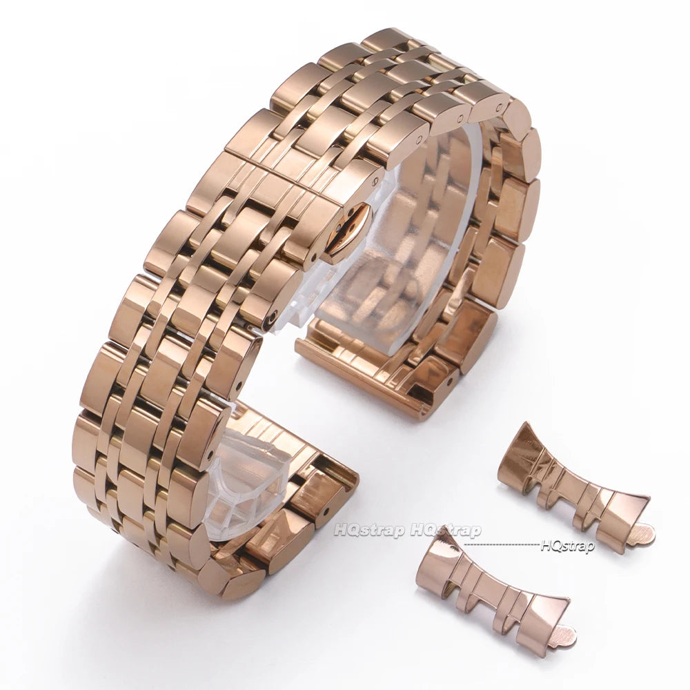 Solid Stainless Steel Band 18mm 20mm 22mm Universal - Rose Gold / 16mm / United States, Rose Gold / 18mm / United States, Rose Gold / 19mm / United States, Rose Gold / 20mm / United States, Rose Gold / 22mm / United States, Rose Gold / 21mm / United States