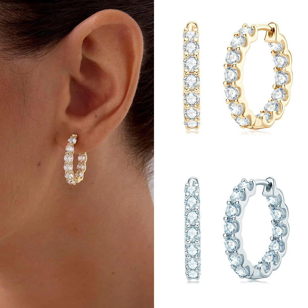 JoyceJelly 2.6cttw D Color 3mm All Moissanite Earrings
