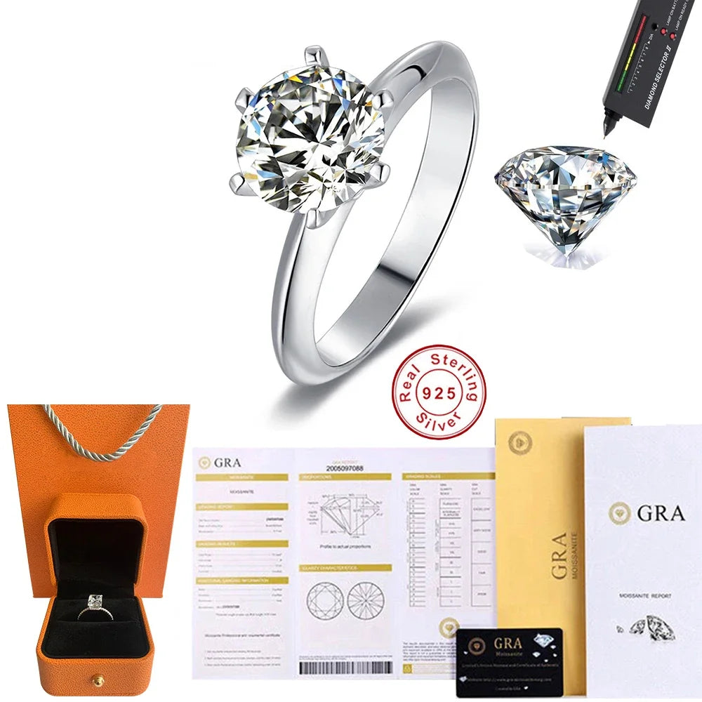 Hot New Luxury 925 Sterling Silver 1-3 Ct Real