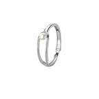Softpig INS Real 925 Sterling Silver Pearl Geometr.