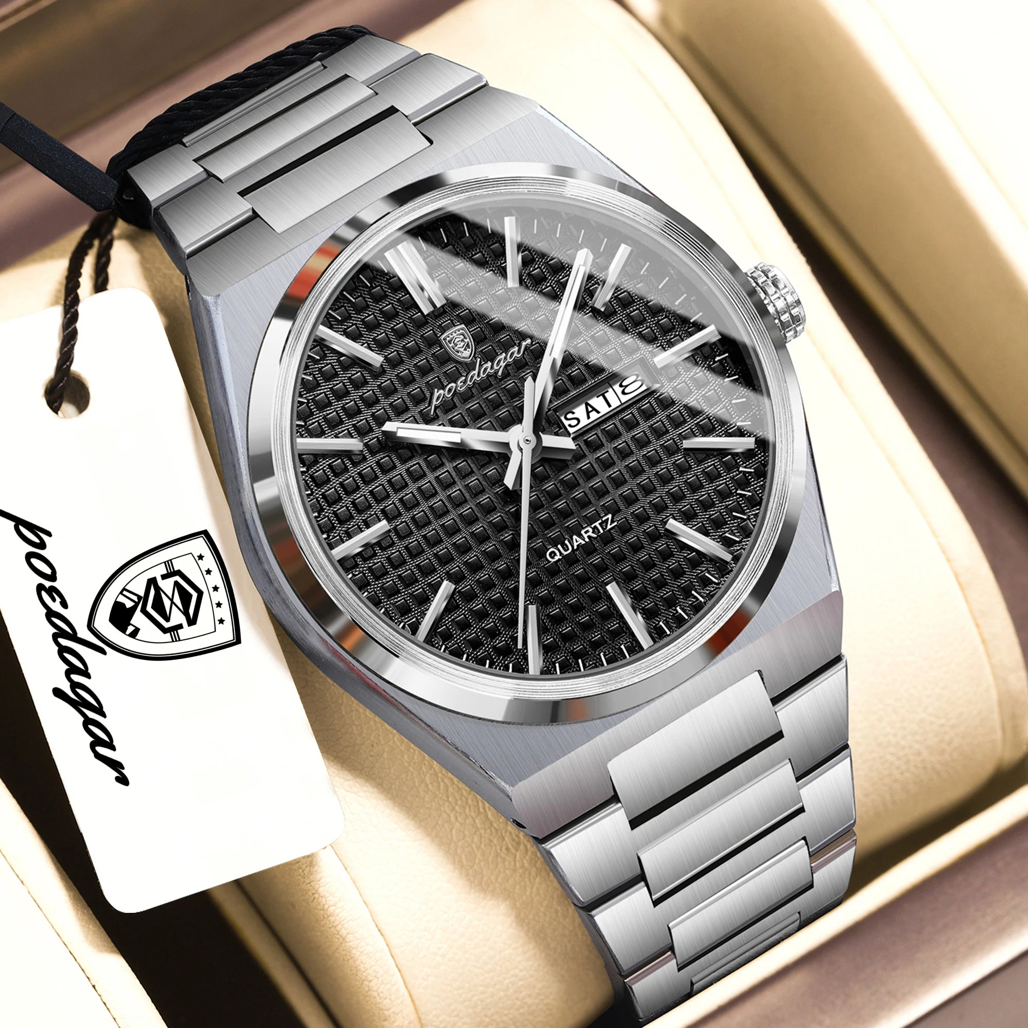 Poedagar Top Original Quartz Men Clock Waterproof