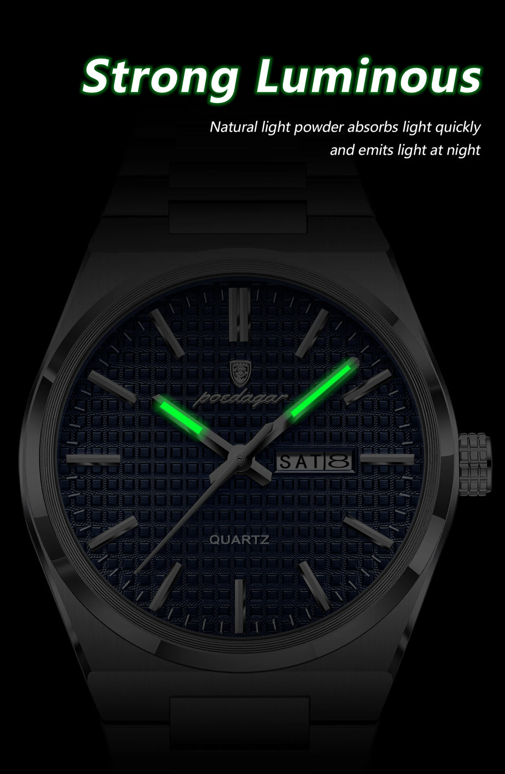 Poedagar Original Luxury Men Clock Waterproof